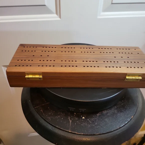 Handcrafted Dominic C. Armanino Five Up Co Dominos in Walnut Wood Box - Picture 3 of 16